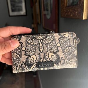 Sakroots Black and Cream Artistic Wallet